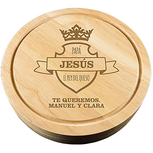 Regalo personalizado: tabla de quesos para ‘el rey del queso’ grabada con su nombre y la dedicatoria que tú quieras