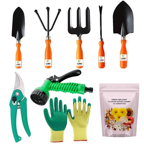 Gardening Tools Kit-9 Pcs (Fork, Cultivator, Big Trowel, Small Tr...