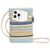 BBORGDC Straw Crossbody Phone Bag for Women, Small Woven Cell Phone Purse with Zipper, Lightweight Summer Mini Crossbody for Vacation, Travel & Everyday