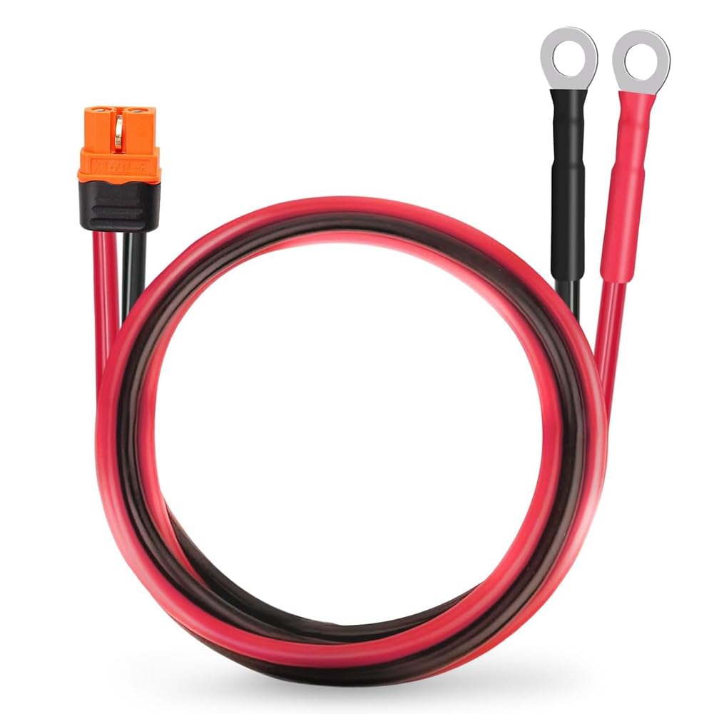 Qerwsdty Women's Xt60i To O Ring Terminal Cable 10Awg To O Ring Connector Xt60i Extension Cable For Power Station Solar Generator