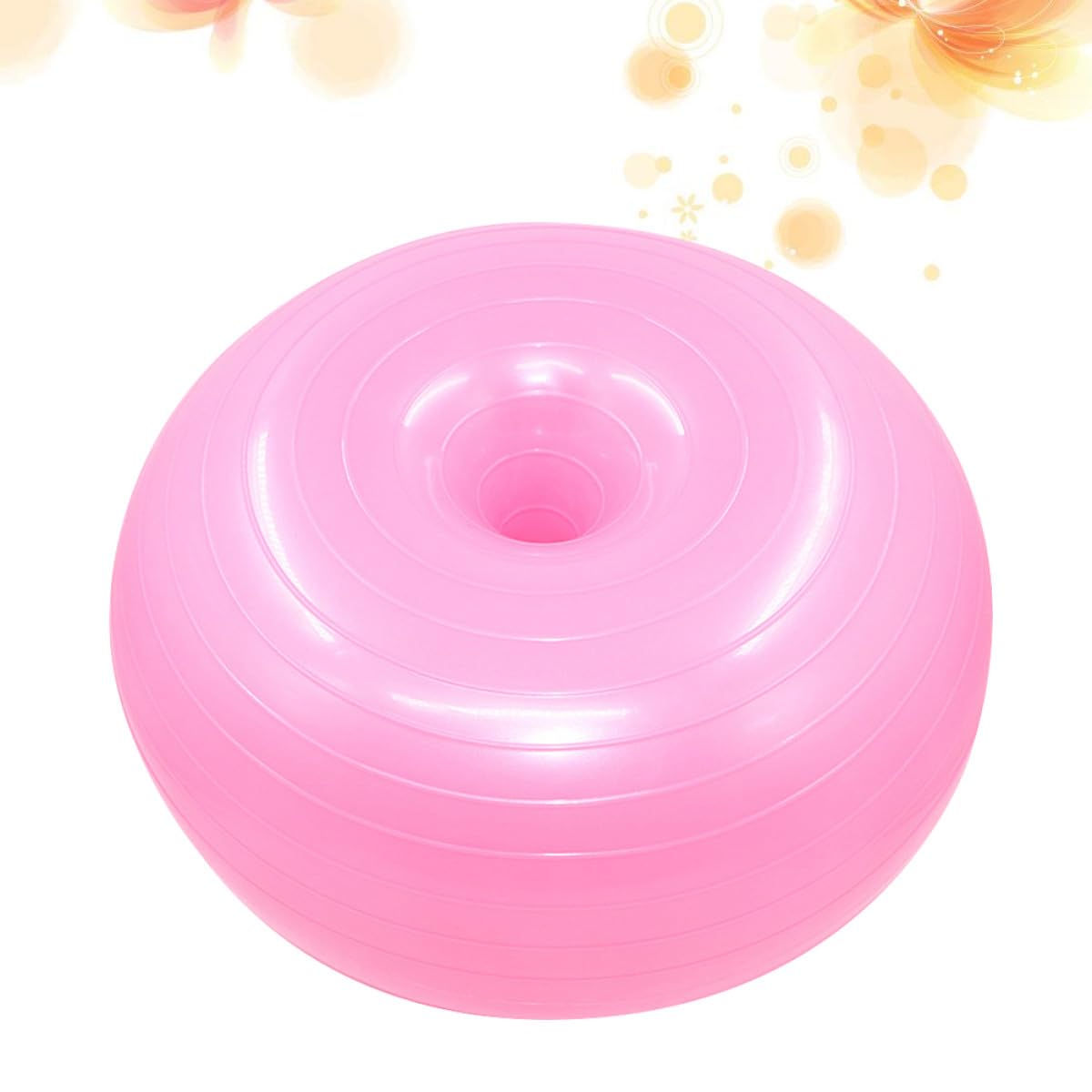 50cm Rutschfester Platzfester PVC Yoga Hilfsball Donut Form mit Luftpumpe Balance und Fitnessball für Pilates Kräftigung Zuhause