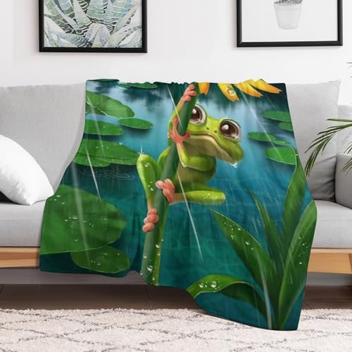 Couverture grenouille douce pour vos soirées cocooning devant la télé