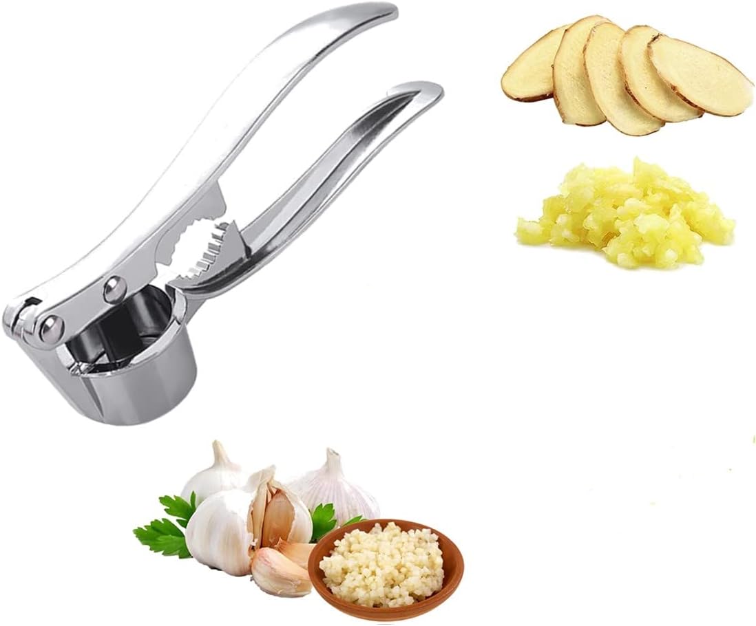 4 in 1 Garlic Press Garlic Chopper Wheel Garlic Mincer Roller Kitchen Aid Garlic Hand Crusher Easy to Clean Kitchen Gadget Tool Use Saving Time Eco-Friendly