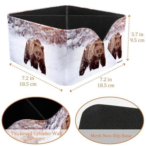 Rangement pour bureau compartimenté motif ours marron pour stylos - 4