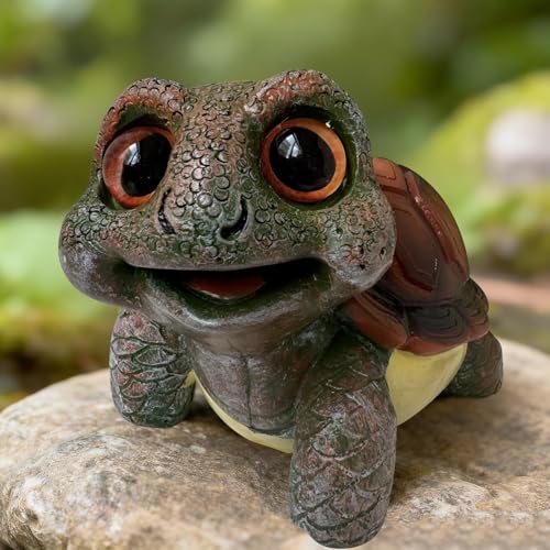 TECHEEL Gartenteich Deko Angeln Harz Figur Schildkröte Deko...