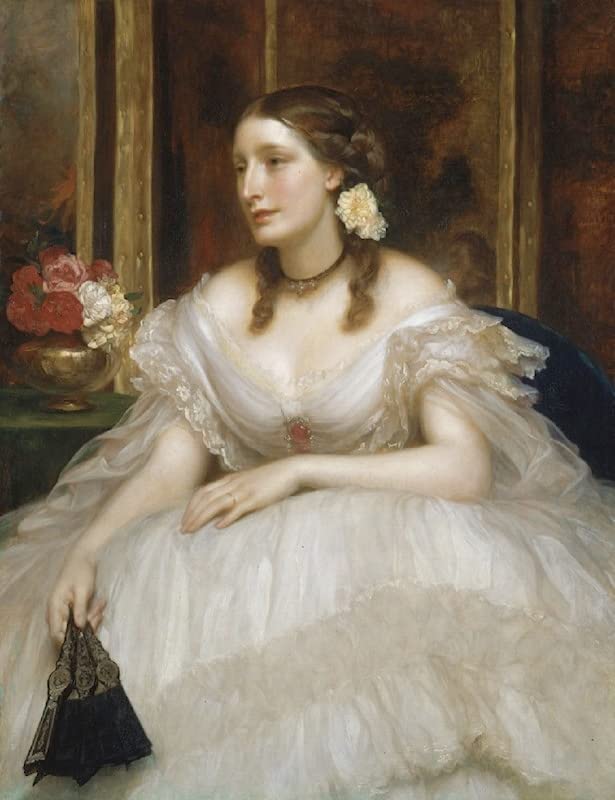 Tableau Portrait de Mme Augusta Frederica Annie Magniac par Lord Frederick Leighton Toile 60x90cm