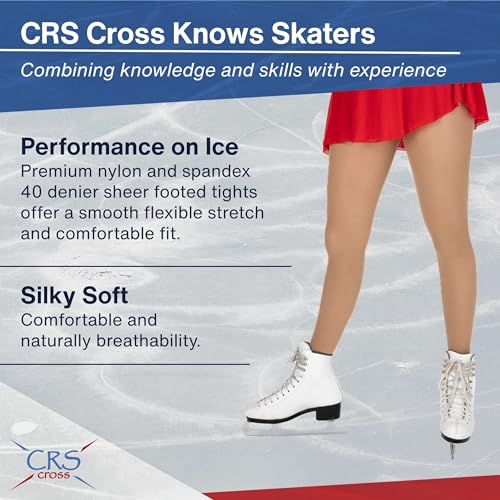 Image of CRS Cross Figure Skate Tights - 2 Pair Footed for Competitions, Practice, Ice Skating or Dance