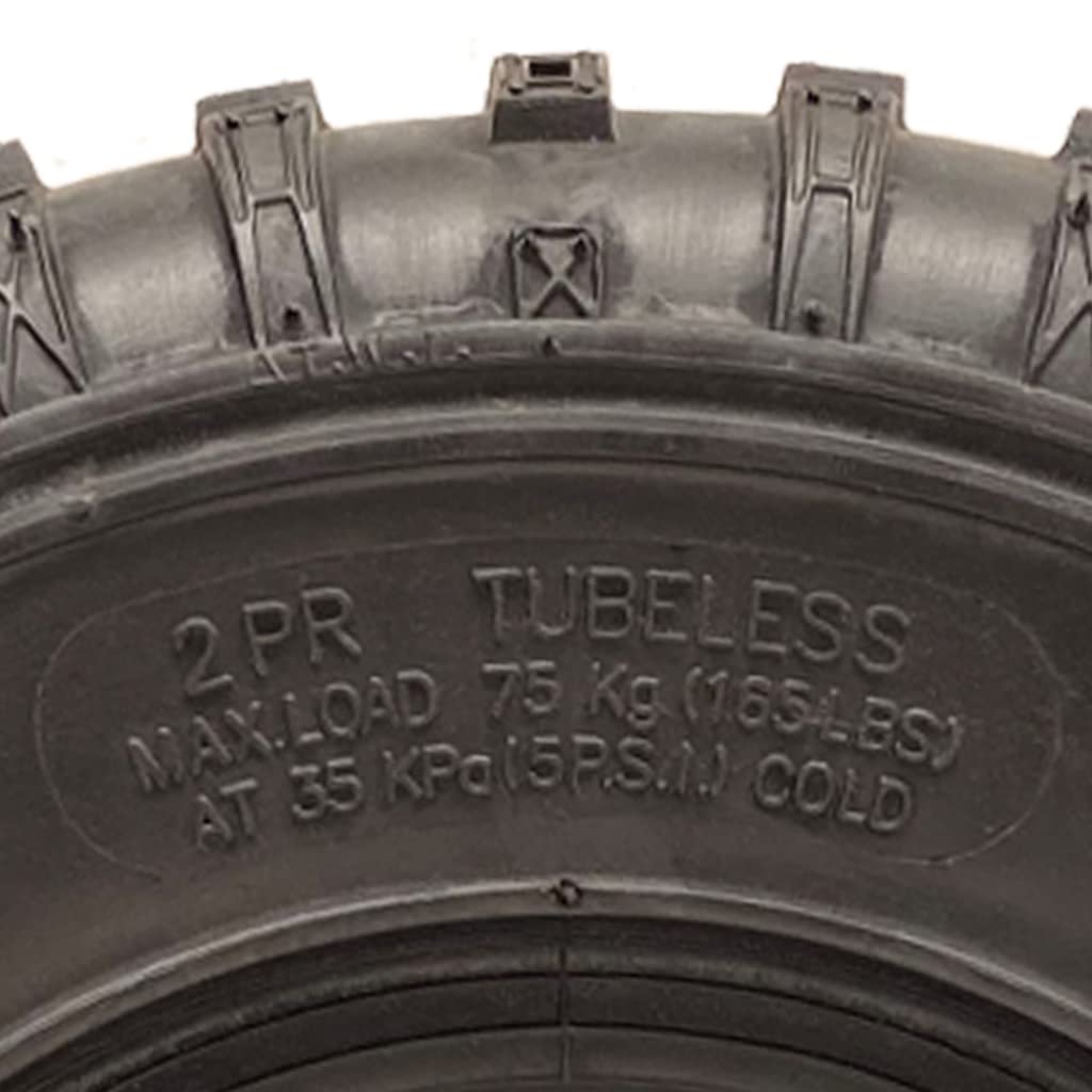 Parnells - 4 Jeux de Pneus Tubeless ATV Knobby, 145/70-6 - 2 Plis P319 Wanda, Diamètre 355 mm, Largeur 140 mm, 75 kg - pour Roues de Remorque Quad, 50 cc 90 cc 110 cc, Marquage E, Légal sur la Route