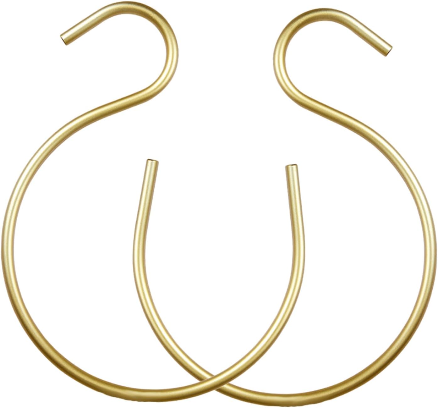 Amosfun 2pcs Gold Aluminum Alloy S-Shaped Scarf and Belt Hangers, Multifunctional Ribbon Organizer Rack for Closet Storage and Wardrobe Accessories