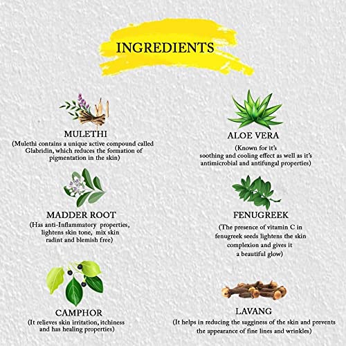 Malar Ayurvedic Natural Treatment 100% Vegan No Paraben Mulethi Acne Clarifying Face Ubtan - 60 Gm #TOP4