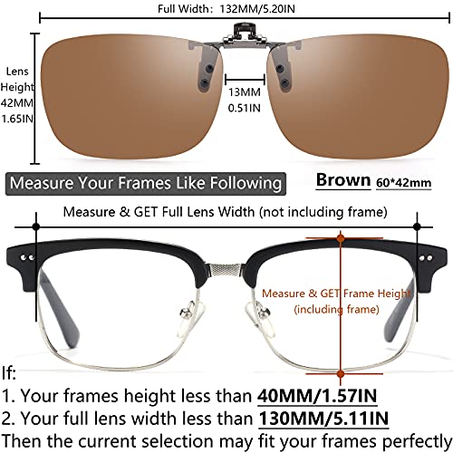 Image of CAXMAN Polarized Clip On Sunglasses Over Prescription Glasses for Men Women UV Protection