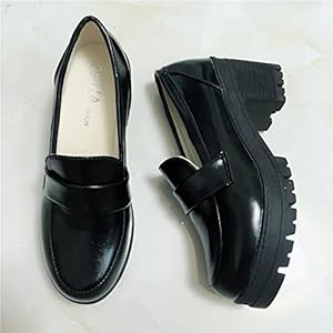 レディース ローファー 厚底 7cm 黒 ブラック 22cm 厚底 ローファー レディース 痛くない やわらかい 太ヒール 疲れ