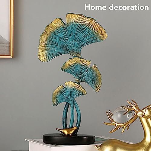 Estatua de hoja de Ginkgo de resina para decoración miniatura 2