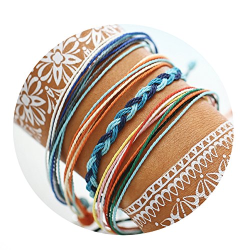 Braided Rope Bracelet Set Handmade Waterproof Wrap Bracelet String Bracelet for Woman Kids