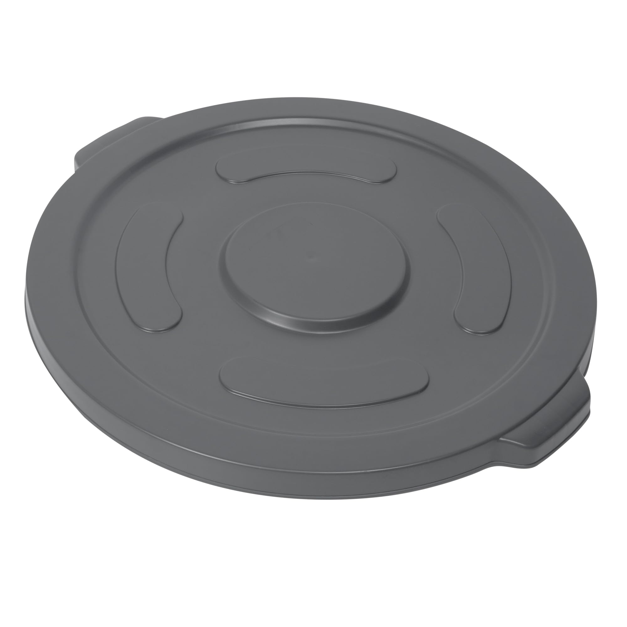 restaurantware - lid only: rw clean waste container lid, 1 round trash can lid - waste bin sold separately, for 55 gallon dustbin, built-in handle, gray plastic garbage can lid, heavy-duty