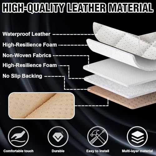 Image of Sequoia Seat Covers Custom Fit for Toyota Sequoia 2001-2026, Waterproof Nappa Leather Car Seat Cover, Comfortable and Anti-Slip Full Set Car Seat Covers(5 Seats /Black White)