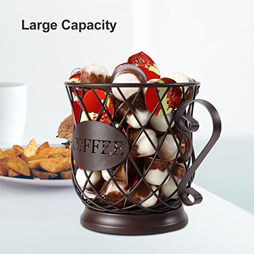 Mightree 3 Pack K Cup Coffee Pods Holder Organizer With Cup Mat And Soft Cloth, Large Capacity Coffee Capsule Holder, K Pod Coffee Pods Container For Counter, Storage Basket For Home & Office, Brown #TOP5