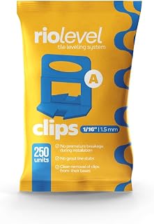 RioLevel Tile Leveling System Clips | 250 PCS | 1/32"(1mm), 1/16" (1.5mm), 1/8" (3mm) | Easy to Use, No Breakage, Easy Removal, Perfect for DIY & Pros