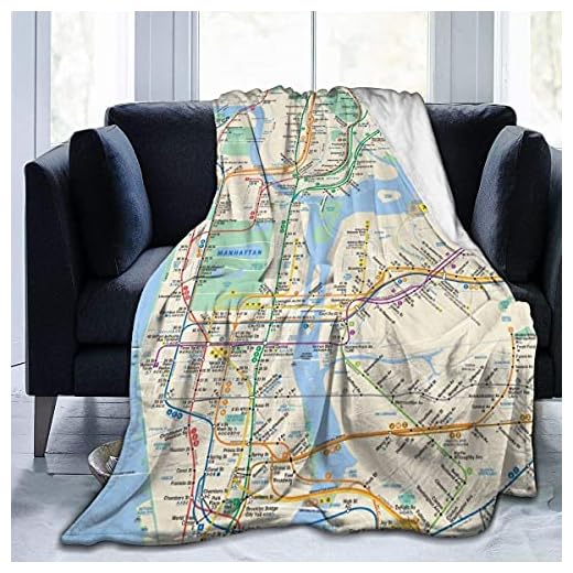 Täcke Soffa filtar för soffsäng filt Ultra-mjuk filt Flanell Fleece Throw Mikrofiber Mode filt USA New York City Transit tunnelbana kartdesign