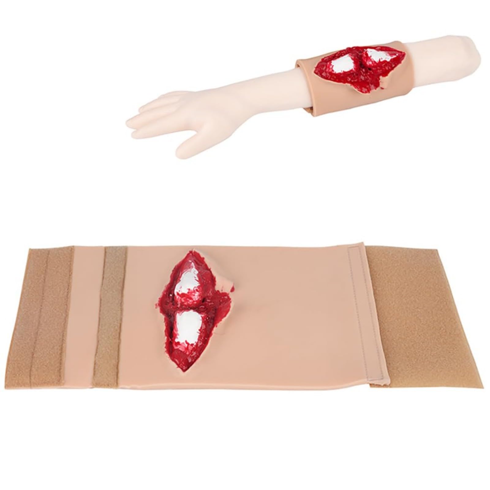 Vexorium One Color Open Tibial Fracture Training Model, Fracture Wound Bandaging And Suture Training, Simulated Bleeding + Wound Care, Reusable Trauma Simulator, For First Aid Practice
