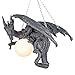 Design Toscano Nights Fury Dragon Gothic Decor Hanging Light Fixture, 21 Inch, Greystone
