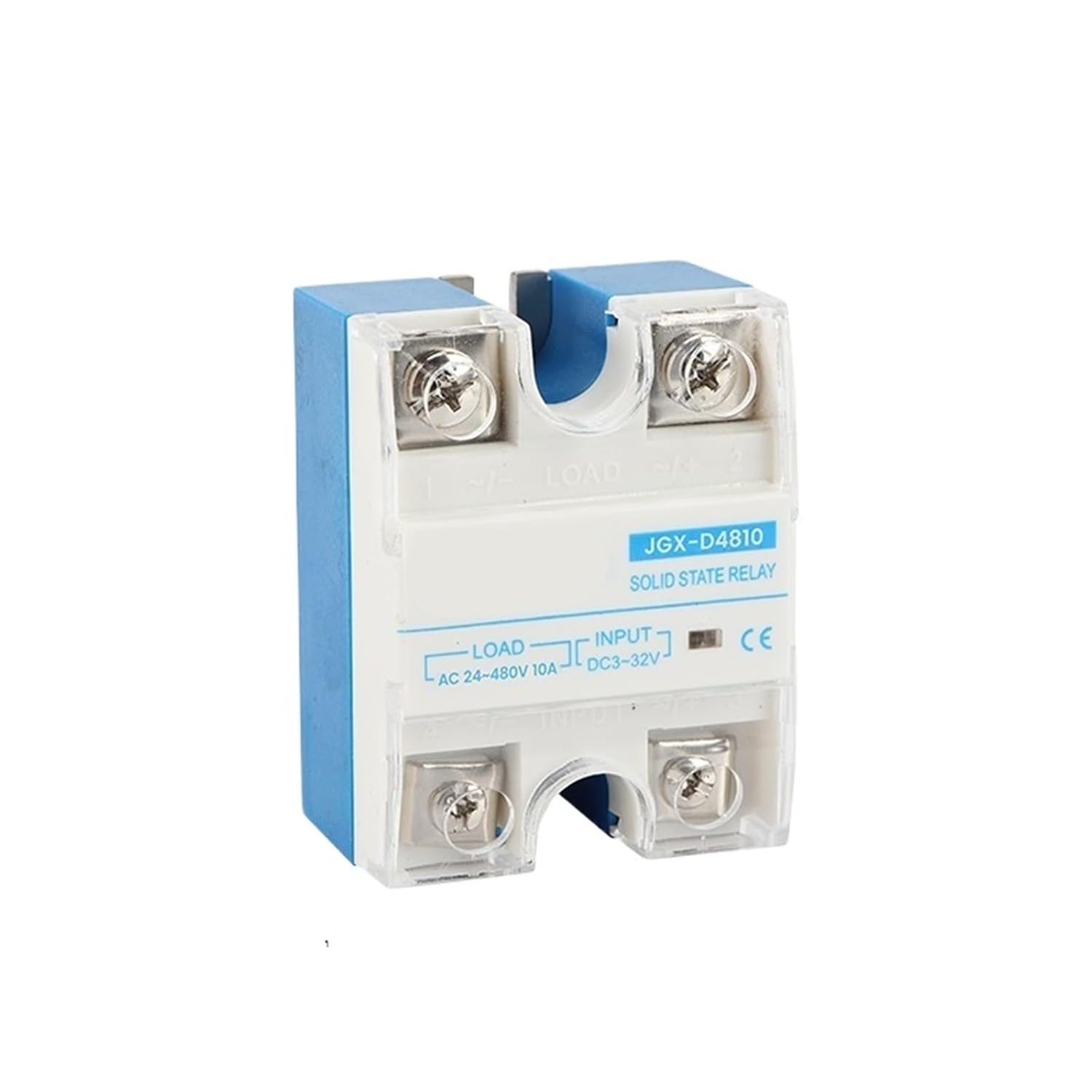 1Pcs 10A 25A 40A DA Single Phase DC Control AC Heat Sink 24-480VAC to 3-32VDC SSR-10DA Solid State Relay with Plastic Cover(10DA)