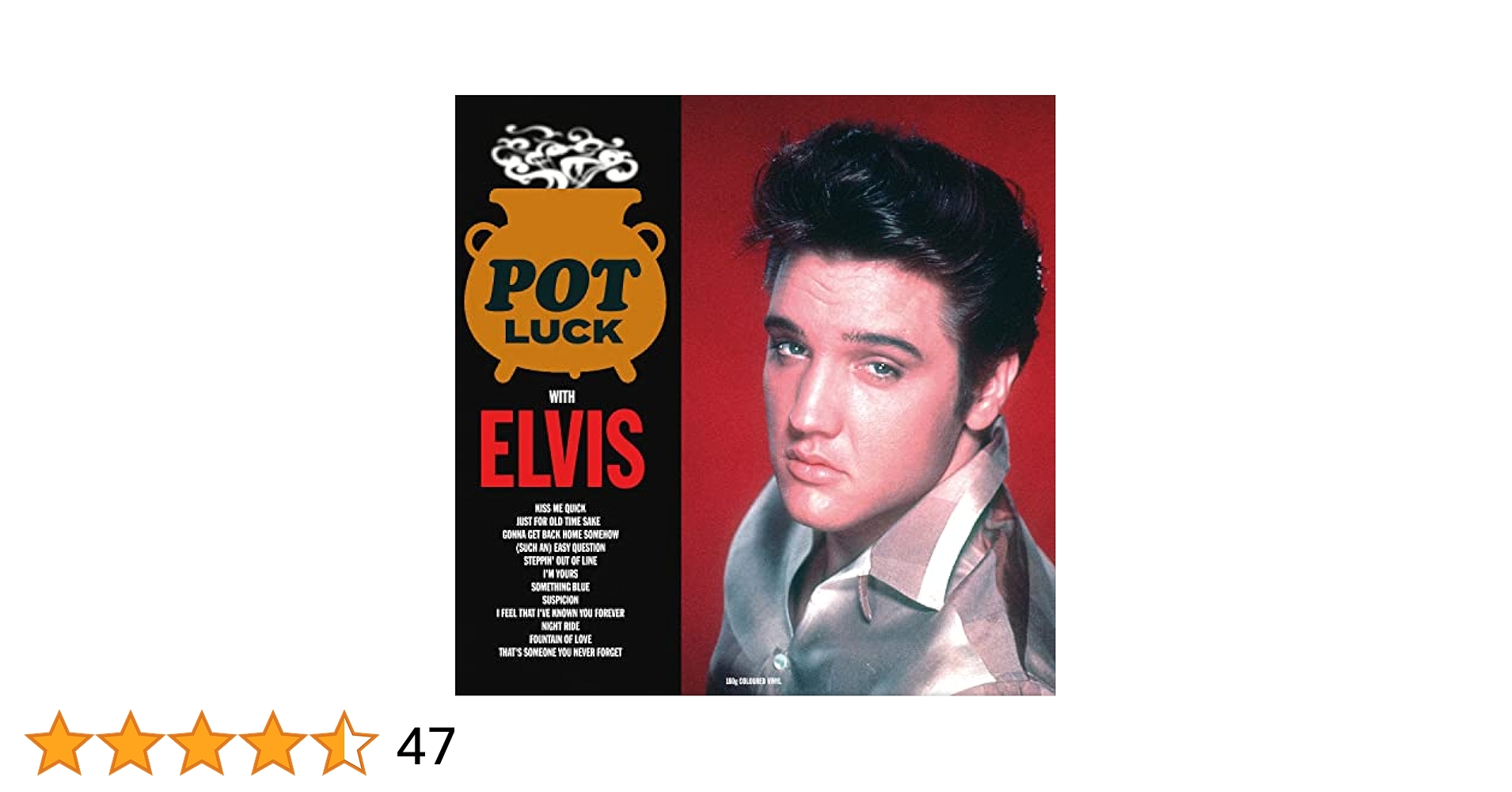 Elvis Presley Pot Luck UK(英 GB)盤 LP Mono Elvis Presley – Pot Luck – Vinyl (LP, Album, Mono), 1962