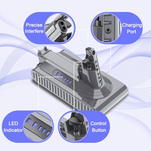 Image of Upgraded 10000mAh 25.2V Replacement for Dyson V10 Battery 7 cell 242151 206340 SV12 Battery Compatible with Dyson V10 Animal /Absolute /Motorhead /Cyclone Series Cordless Vacuum Cleaner with Filters