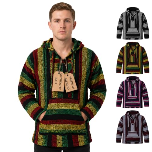 Rasta Baja jacket - Mexican baja hoodie men - Drug rug hoodie - Classic mexican sweater pullover - Ponchos for men - Poncho women - Hippie sweatshirt