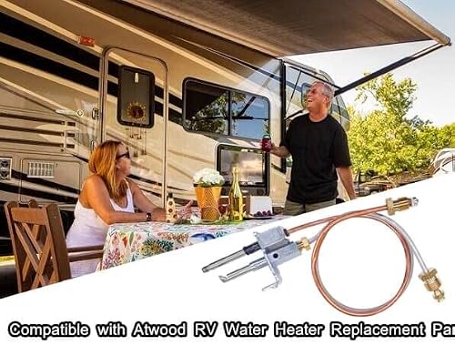 Water Heater Pilot Assembly For Atwood 91603 (91214) ,Includes Pilot Thermocouple Kit,Propane Gas RV Water Heater Parts For Dometic Atwood 91603 12\" Replacement RV,Camper,Trailer Jade Pilot Assembly