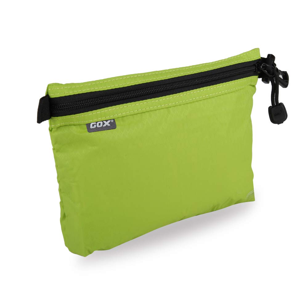 GOX Travel Toiletry Bag, Carry On Small Zipper Pouch, Cosmetic Kit Makeup, Digital Bag, Water Repellent Nylon (Green)