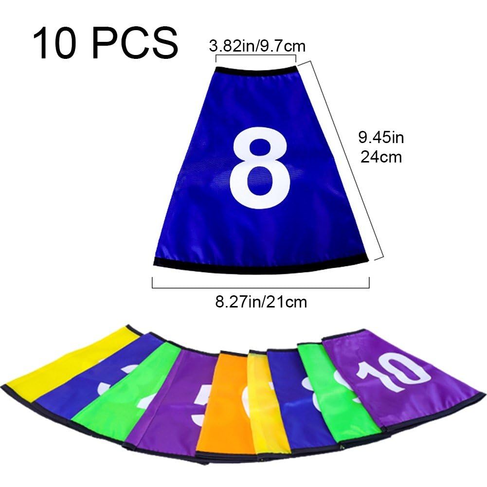 TOYANDONA Nummerierte Kegelabdeckungen 1–10, 10 Stück – Trainingshütchen Für Fußball, Basketball & Outdoor-Spiele TOYANDONA Nummerierte Kegelabdeckungen 1–10, 10 Stück – Trainingshütchen Für Fußball, Basketball & Outdoor-Spiele