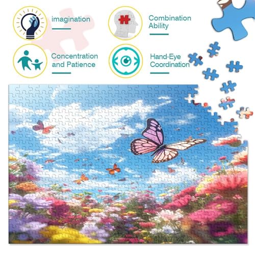 Puzzle de mariposas contra el estrés: rompecabezas relajante de 500 piezas 3