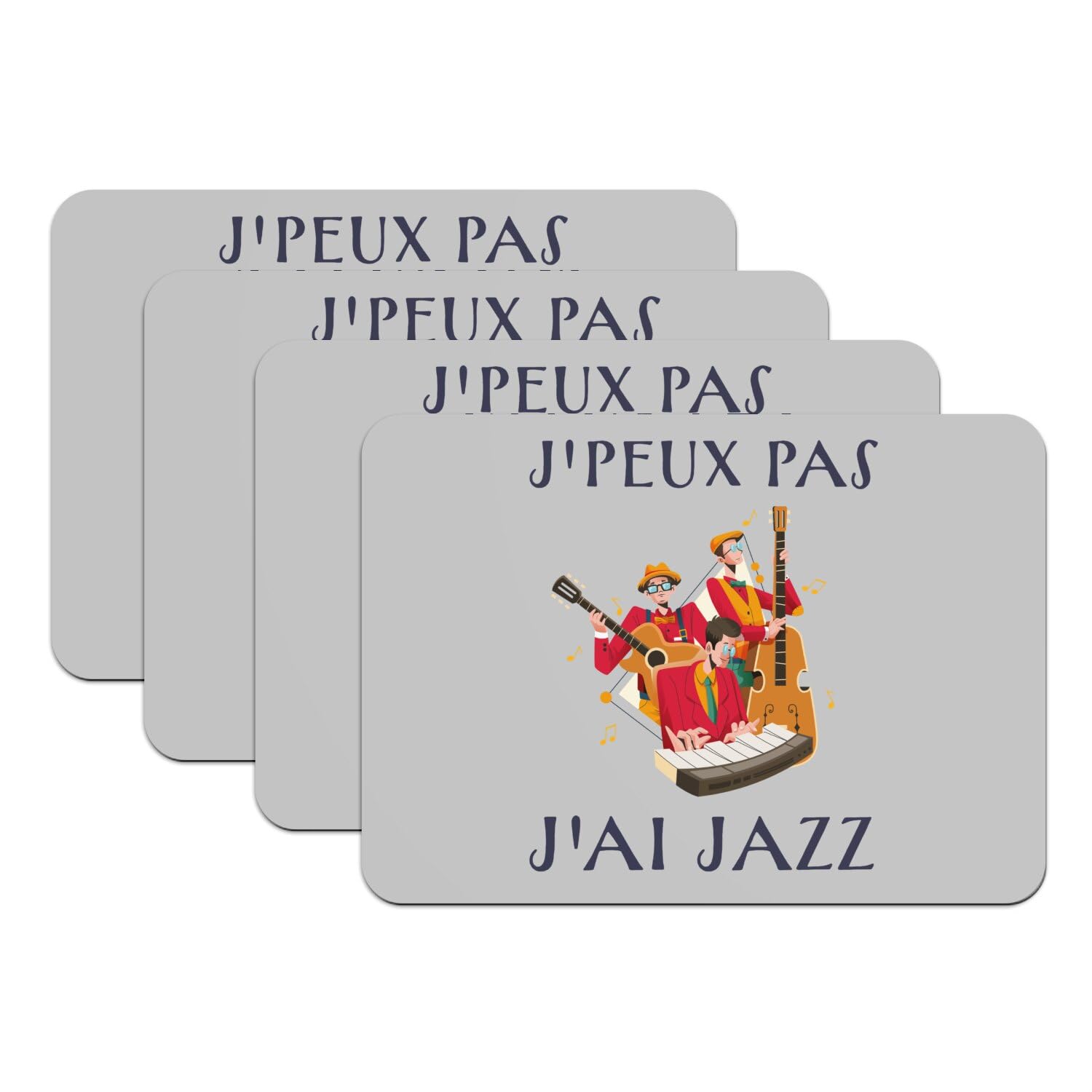Sets de table jazz en caoutchouc gris pour animer vos apéritifs musicaux