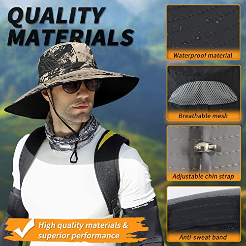 【Oversize Xxl&Wide Brim】 Sun Hats For Men, 【Upf50+Waterproof】 Fishing-Hat Boonie Bucket For Hiking Safari Beach Garden #TOP5