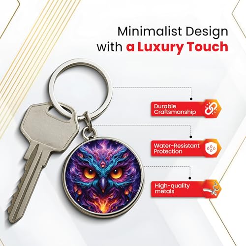 Image of MG | Protective Evil Eye /Spiritual Symbols /Om /Motivational Keychains | Double-Sided Metal Key Ring | Good Luck and devine Charm for Car, Bike, Home & Office