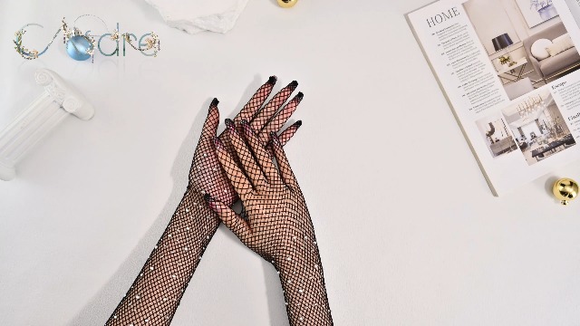 Sprankelende mesh handschoenen - België