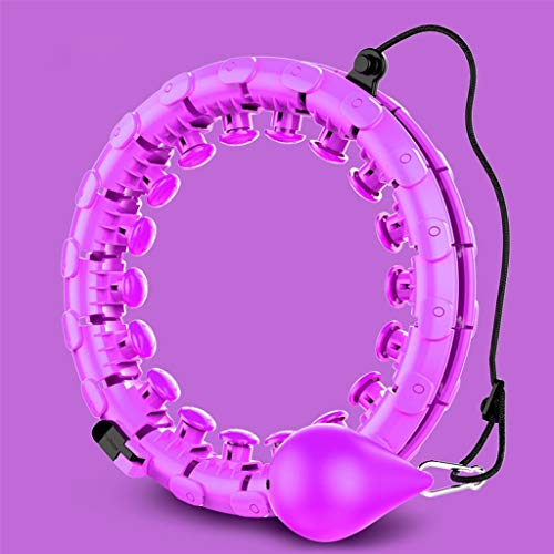 Hula Hoop desmontable tamaño ajustable que no se caerá con función de masaje de 360 grados (color: azul Tamaño: cintura 63 pulgadas) (cintura morada 63 pulgadas)