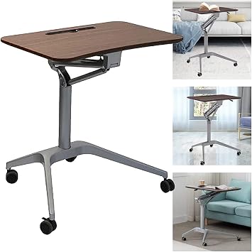 Mobile Standing Desk with Wheels Ergonomic Laptop Standing Desk Cart Portable Stand Up Desk Height Adjustable Laptop Workstation Computer Standing Cart for Home Office Classroom
