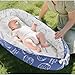 Loevin Baby Lounger for Newborn (0-24 Months) - 100% Cotton Baby Nest with Handles, 2-in-1 Play Mat & Diaper Changing Pad, Portable for Home & Travel, Infant Essentials Gifts (Elephant Blue)