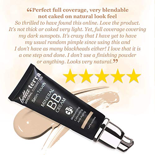 Bellaterra Cosmetics BB Cream Tinted Moisturizer Mineral Foundation, All Shades 1.69oz - Fair 101