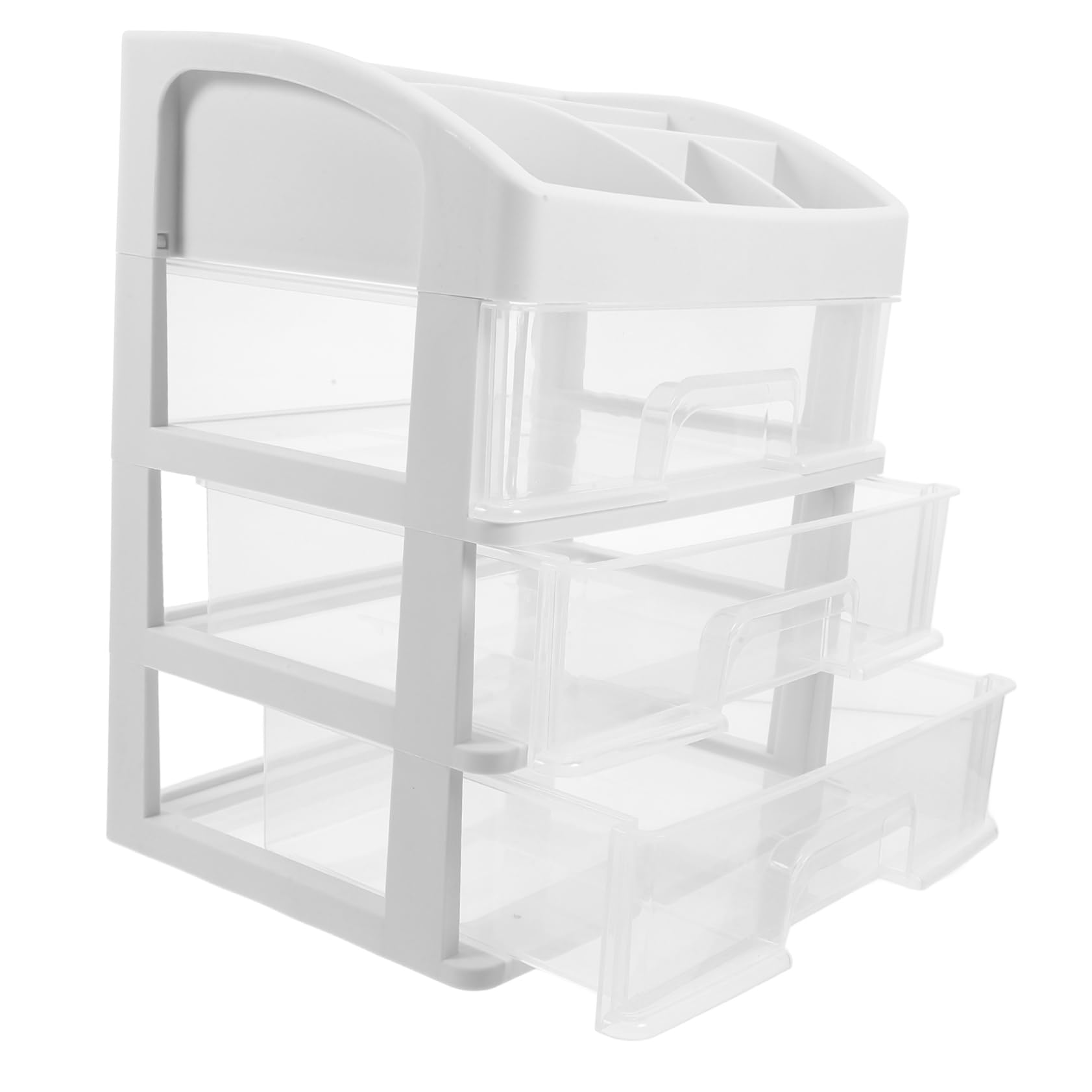 Multi-Compartment Drawer Box, PP Storage Organiser with Sliding Drawers