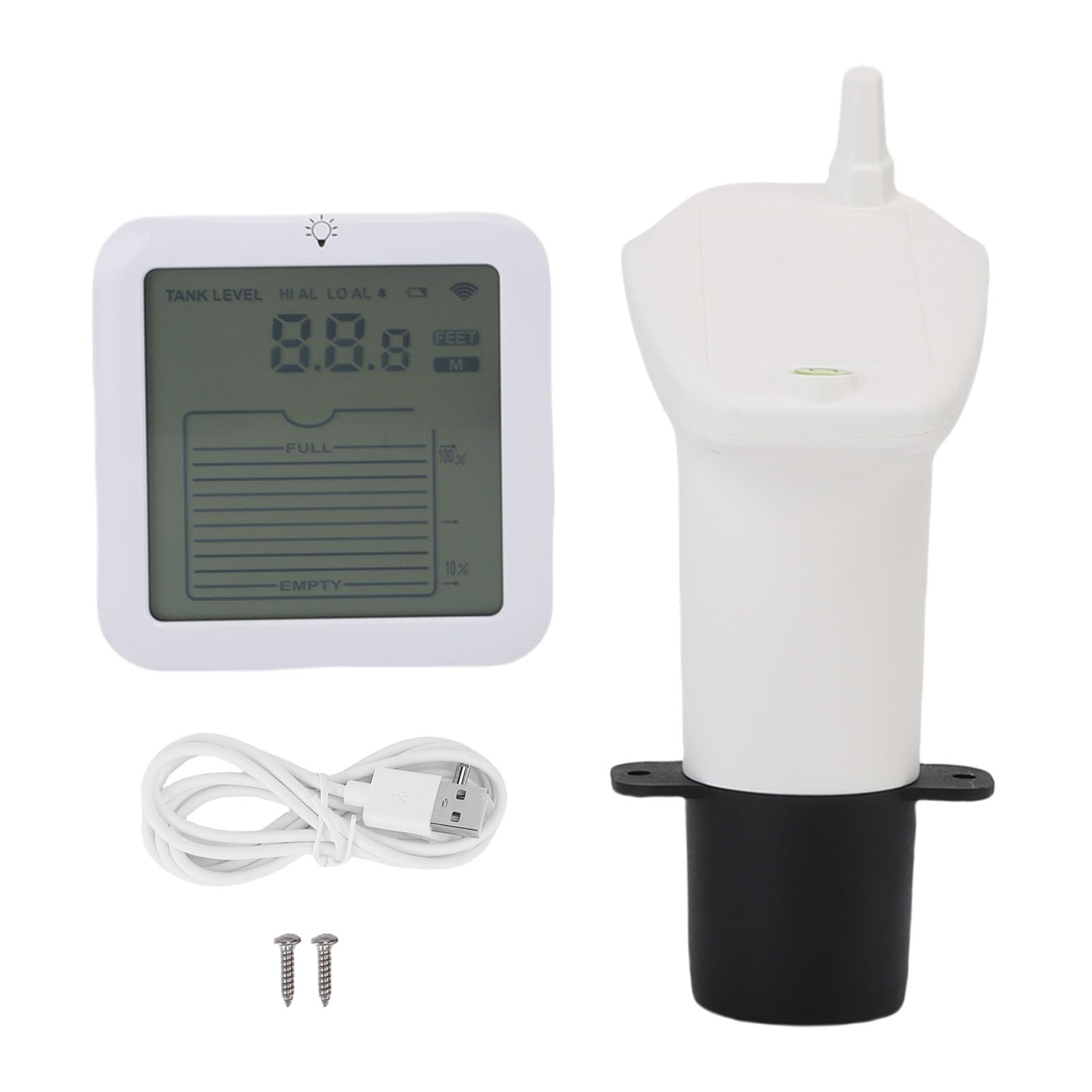 Topiky Sensore di Livello Ad Ultrasuoni Acqua IP65 Trasmettitore Impermeabile Misuratore di Livello di profondità del Serbatoio del Liquido con Display della Temperatura Portata Esterna Wireless