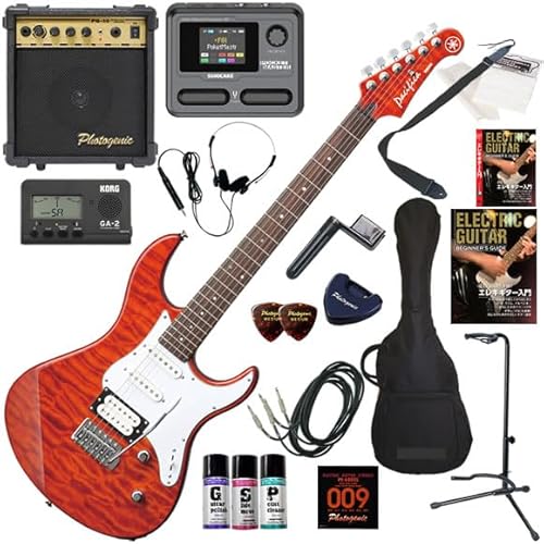 【セット品】YAMAHA エレキギター初心者入門 マルチエフェクターも入ってる!最強の20点セット PACIFICA212VQM/CMB(キャラメルブラウン)