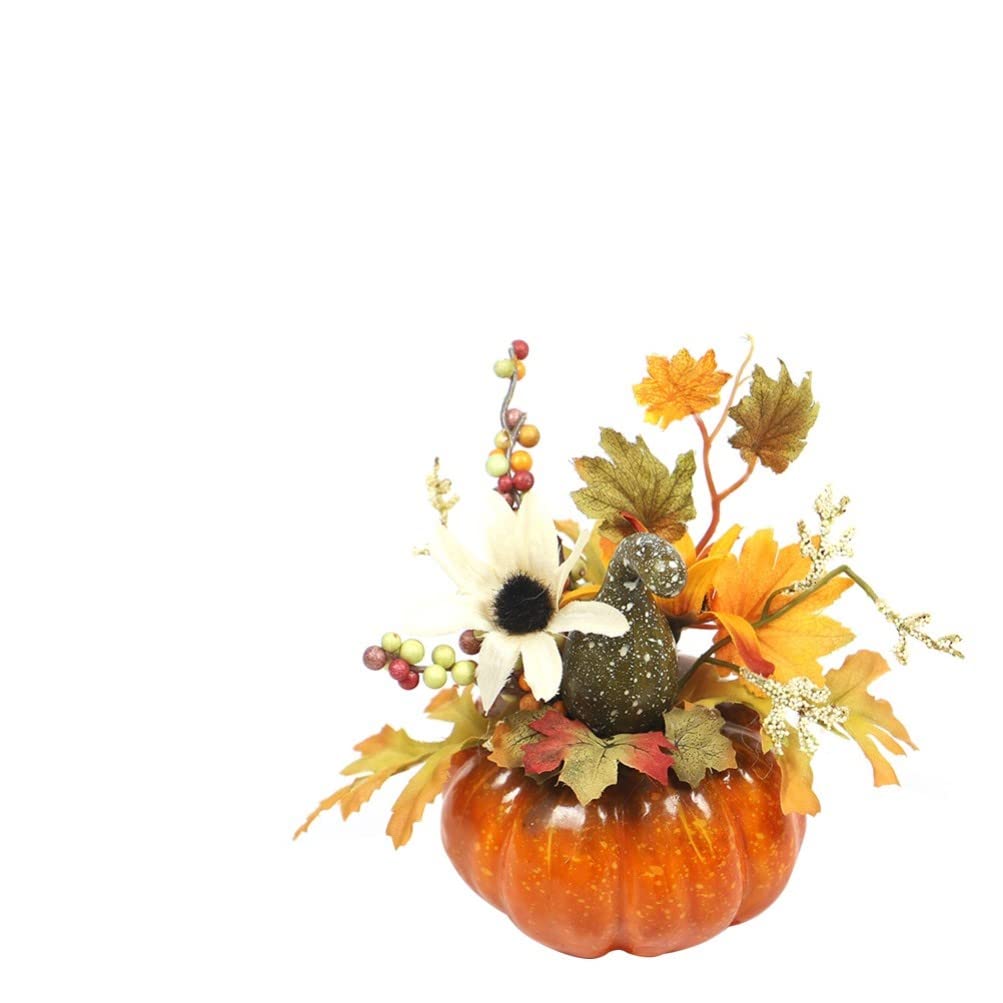 Happyyami Künstliche Dekoration Kürbisdeko 1 Stück Kunststoff Grün Herbst