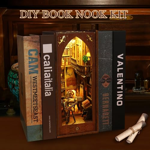 ROWOOD Kit De Construction De Maison Miniature Book Nook à Faire Soi-même Avec Lumière LED, Magnifique Décoration D'intérieur Et Cadeaux Pour Adultes à Construire Pour Noël