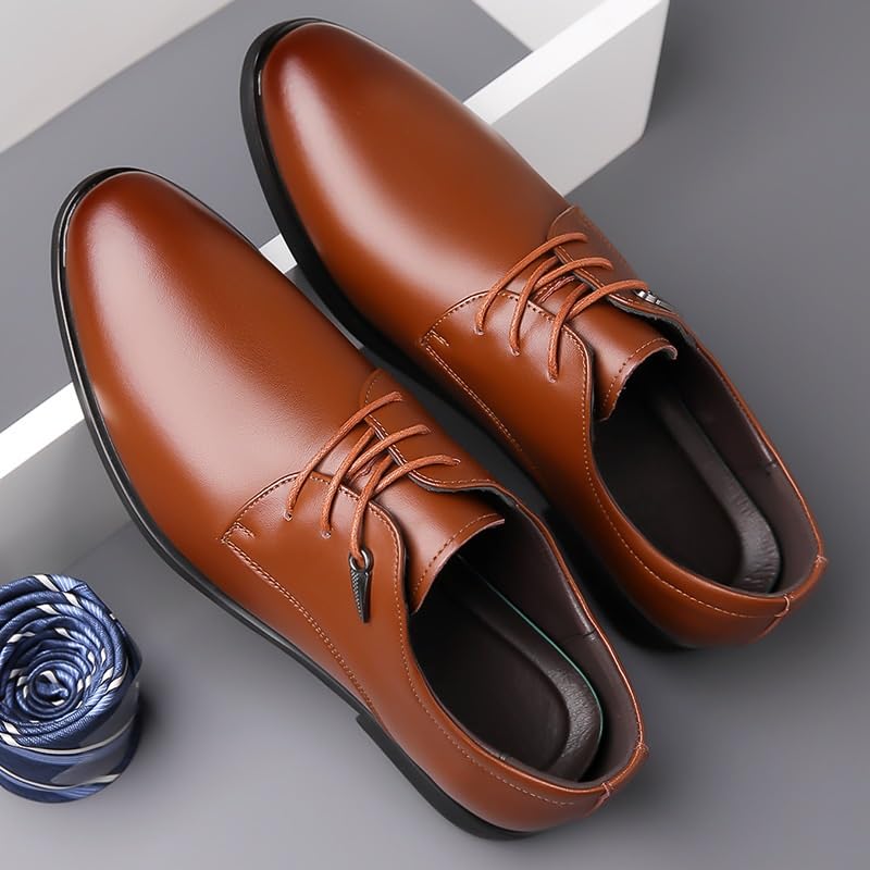 Men's Genuine Leather Oxford Shoes Fashion Casual Retro Classic Comfortable Dress Shoes Office Working Formal Derby Shoes for Men(10)2