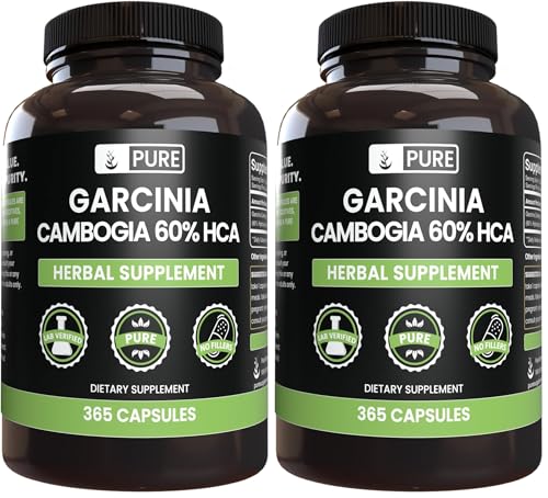 Image of PURE ORIGINAL INGREDIENTS Garcinia Cambogia, No Magnesium or Rice Fillers, Always Pure, Lab Verified (365 Count) (Pack of 2)