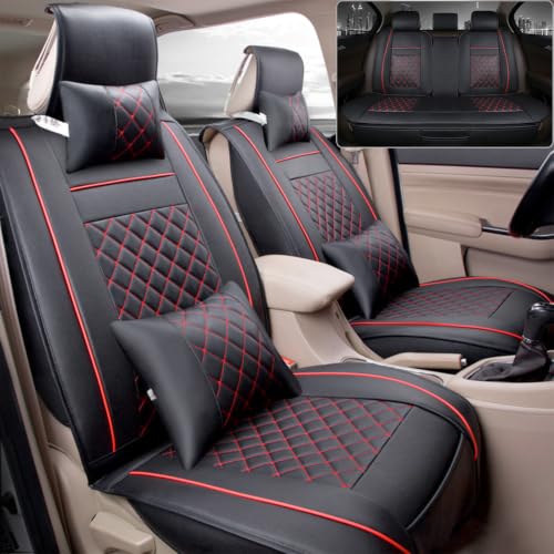 Fundas Asientos Coche Piel Sintética para Mercedes Benz V-Klasse W447 I 2014-2024, Universales Impermeable Antideslizante Cojines Cómodos Delanteros Traseros para SUV Berlina
