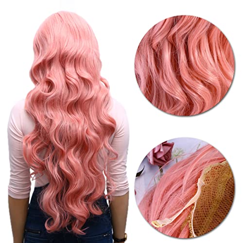 80 Peruca De Cabelo Cosplay Peruca Crespa Peruca De Renda Vermelha Perucas De Cabelo Ondulado Com Fr